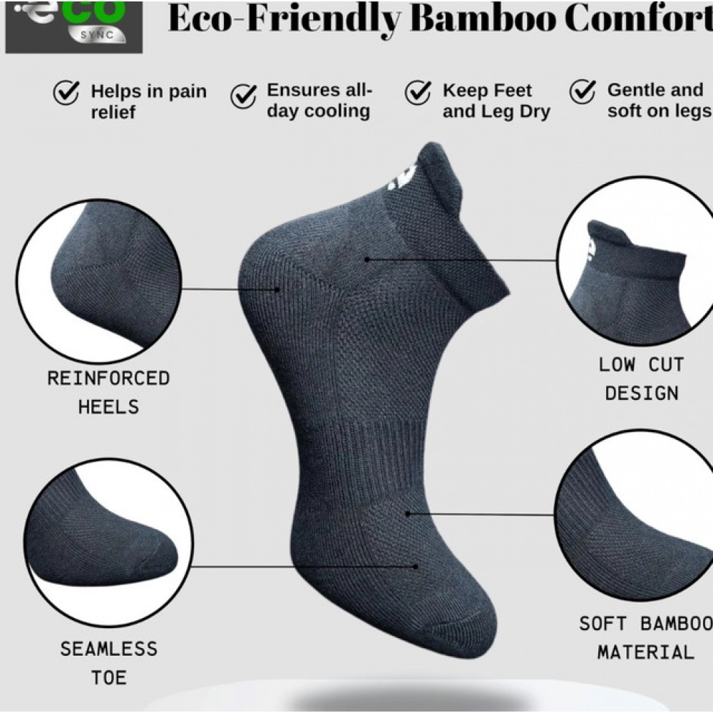 Generic 4_Pair Set Unisex Casual Bamboo Cotton Printed Ankle Length Socks (Multicolor) - Image 3
