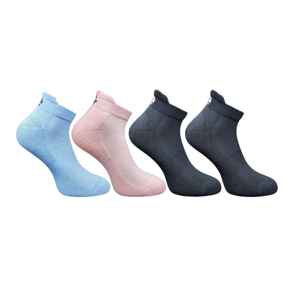 Generic 4_Pair Set Unisex Casual Bamboo Cotton Printed Ankle Length Socks (Multicolor)