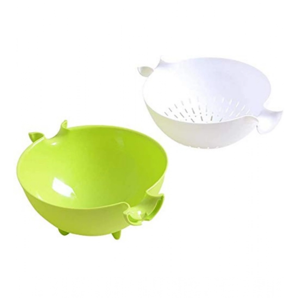 Generic Pack Of 3_Multifunctional Vegetable And Fruit Draining Basket – (Color: Assorted) - Image 3