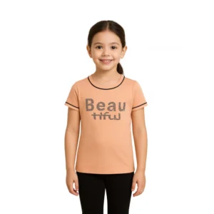 Generic Girl's Cotton Printeded Round Neck T-Shirt (Sandal Beach)