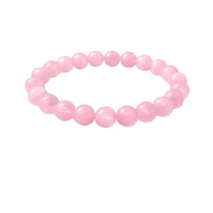 Generic Natural Crystal 8mm Rose Quartz Bracelet (Light Pink)