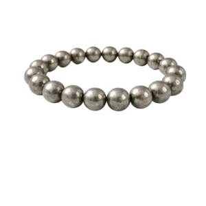 Generic Natural Crystal 8mm Pyrite Bracelet (Grey)