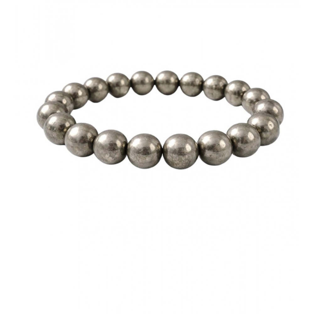 Generic Natural Crystal 8mm Pyrite Bracelet (Grey)