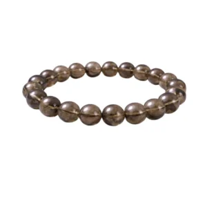 Generic Natural Crystal 8mm Smoky Quartz Bracelet (Brown)