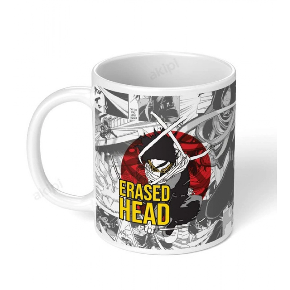 Generic Anime Erased Head Ceramic Printed Coffee Mug (White)