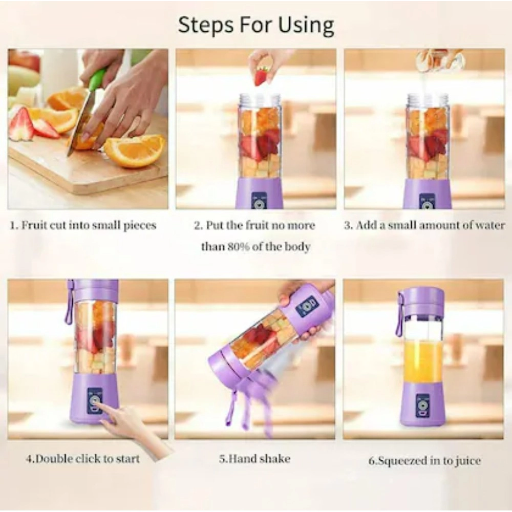 Generic Plastic Solid Electric USB Juicer (Purple) - Image 2