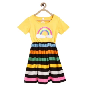 Generic Girl's Cotton Striped Short Sleeve Dress (Multicolor)