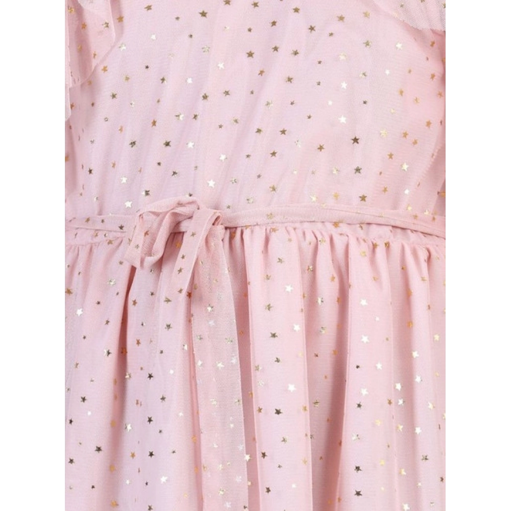 Generic Girl's Net Printed Sleeveless Dress (Blush Pink) - Image 3