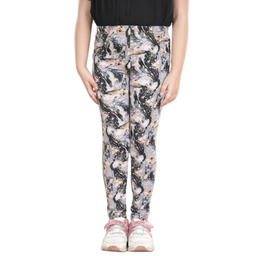 Generic Girl's Cotton Lycra Floral Elasticated Jeggings (Multicolor) - Image 5