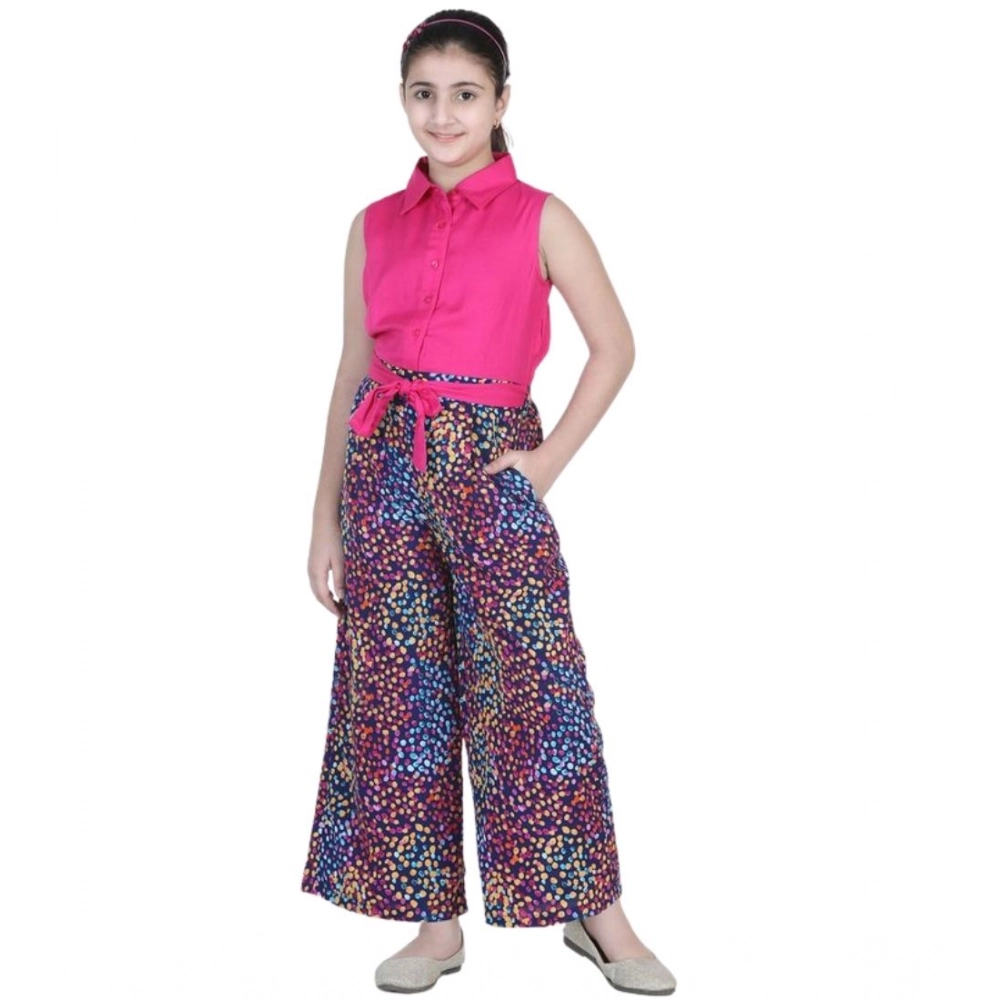 Generic Girl's Bodice-Rayon Colour Block Sleeveless Jumpsuit (Multicolor) - Image 5