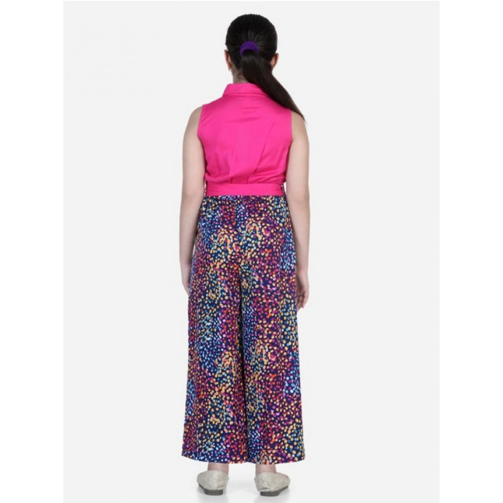 Generic Girl's Bodice-Rayon Colour Block Sleeveless Jumpsuit (Multicolor) - Image 4