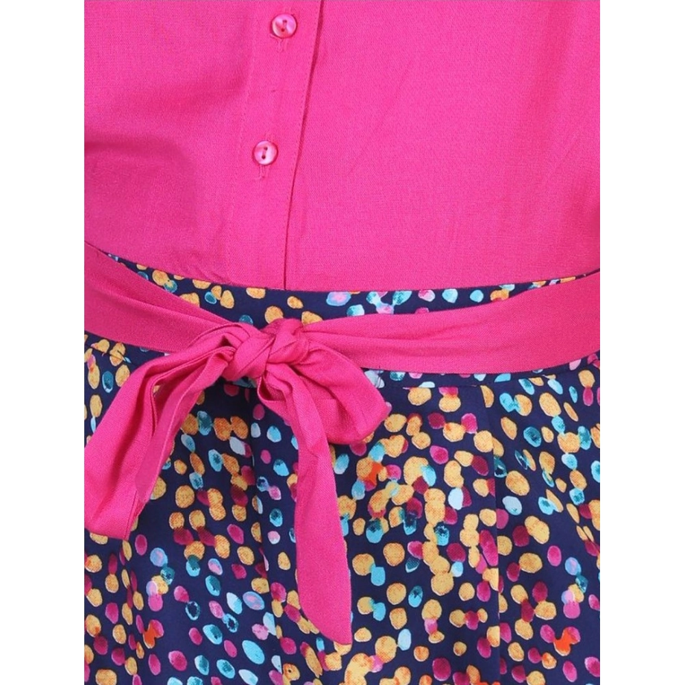 Generic Girl's Bodice-Rayon Colour Block Sleeveless Jumpsuit (Multicolor) - Image 3