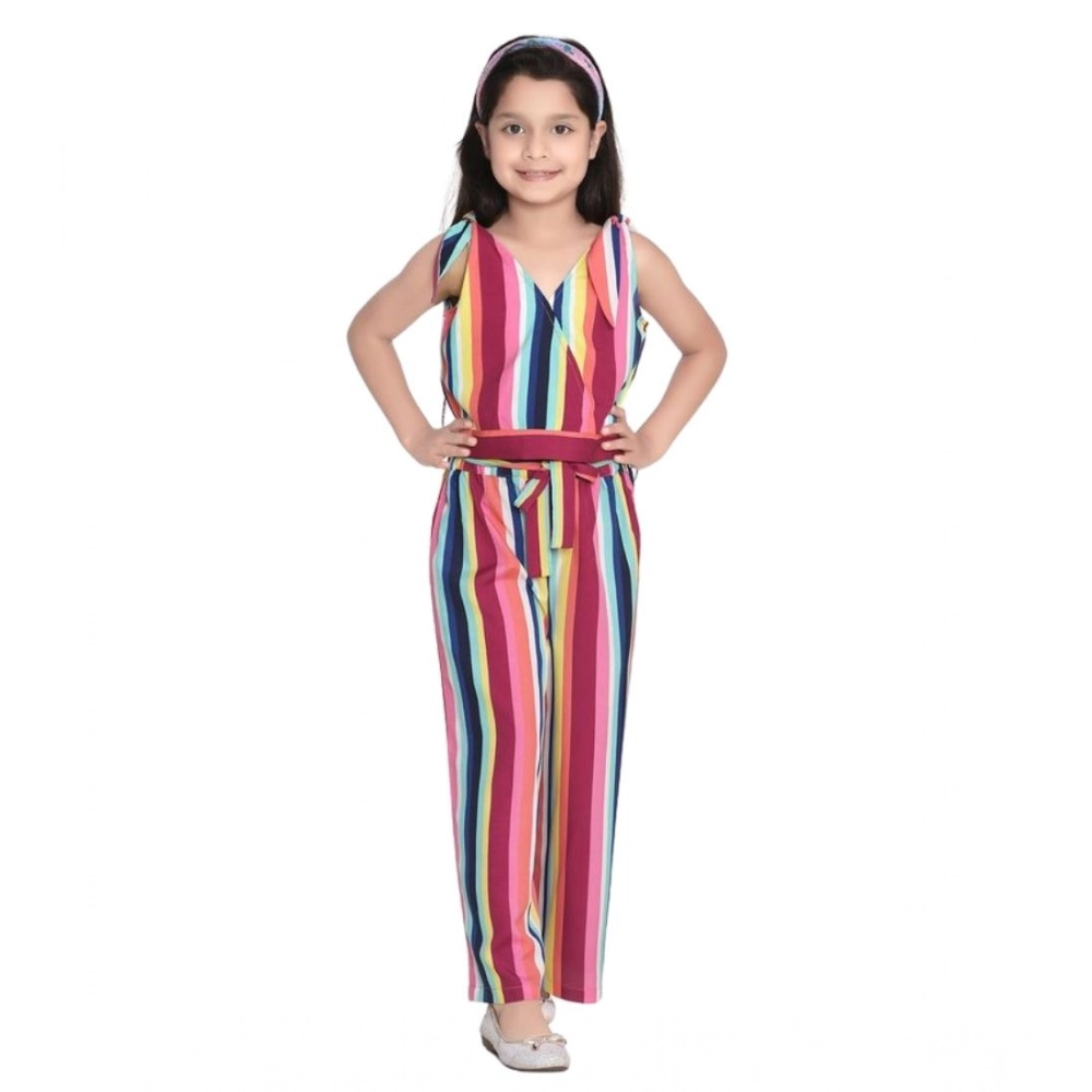 Generic Girl's Polyester Crepe Floral Cold Shoulder Crop Top and Pallazo Set (Multicolor) - Image 5