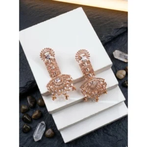 Generic Women's Brass Silver Plated Drop Earrings (White)