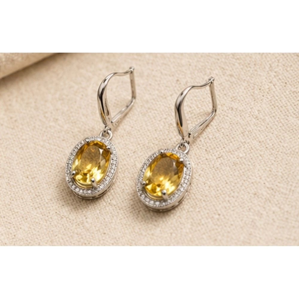 Generic Women's Brass Silver Plated Pendant Set (Yellow) - Image 2