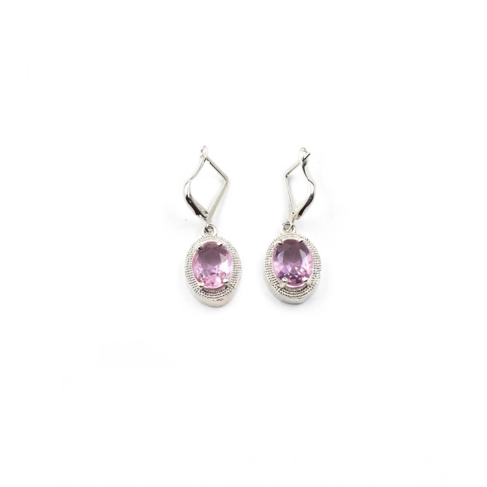 Generic Women's Brass Silver Plated Pendant Set (Pink) - Image 2