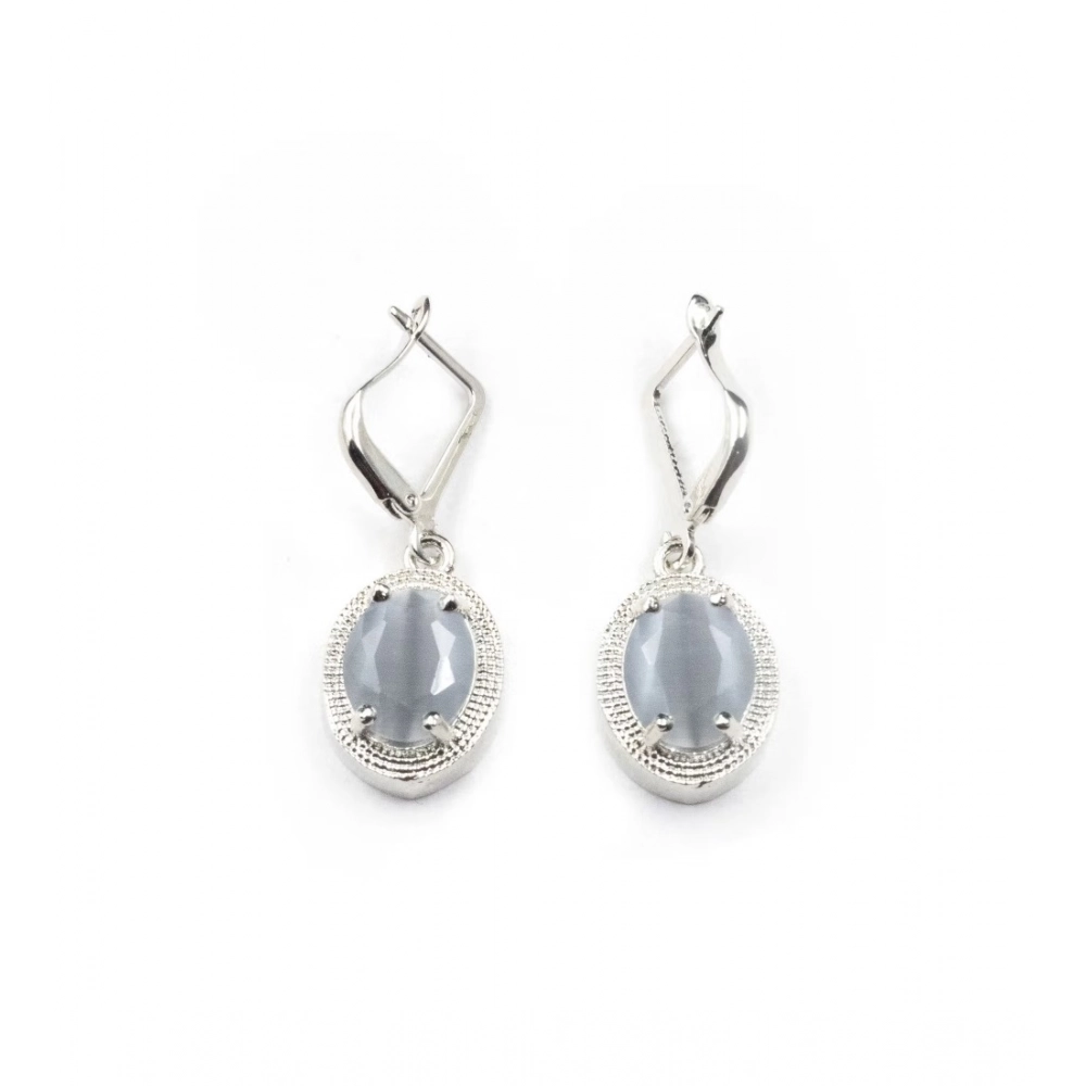 Generic Women's Brass Silver Plated Pendant Set (Grey) - Image 2