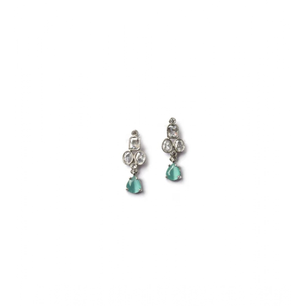Generic Women's Brass Silver Plated Necklace set (Turquoise) - Image 2