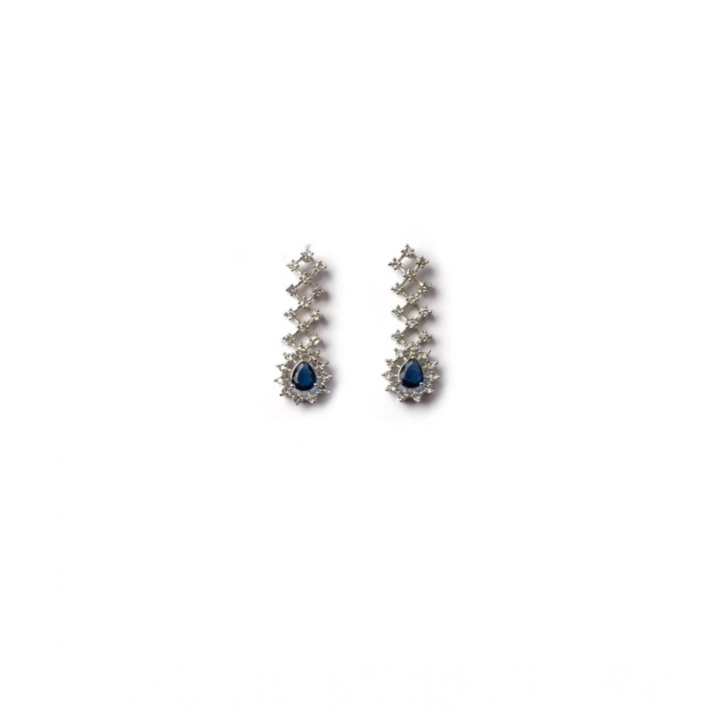 Generic Women's Brass Silver Plated Necklace set (Blue) - Image 2