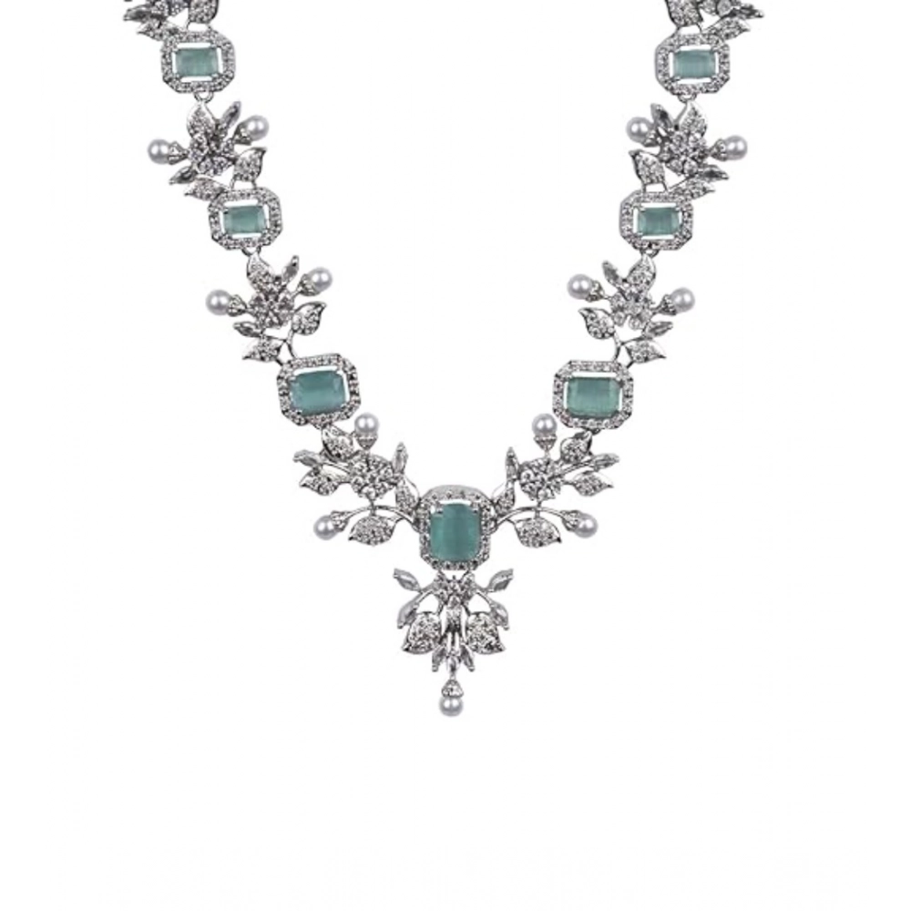 Generic Women's Brass Silver Plated Necklace set (Turquoise) - Image 3