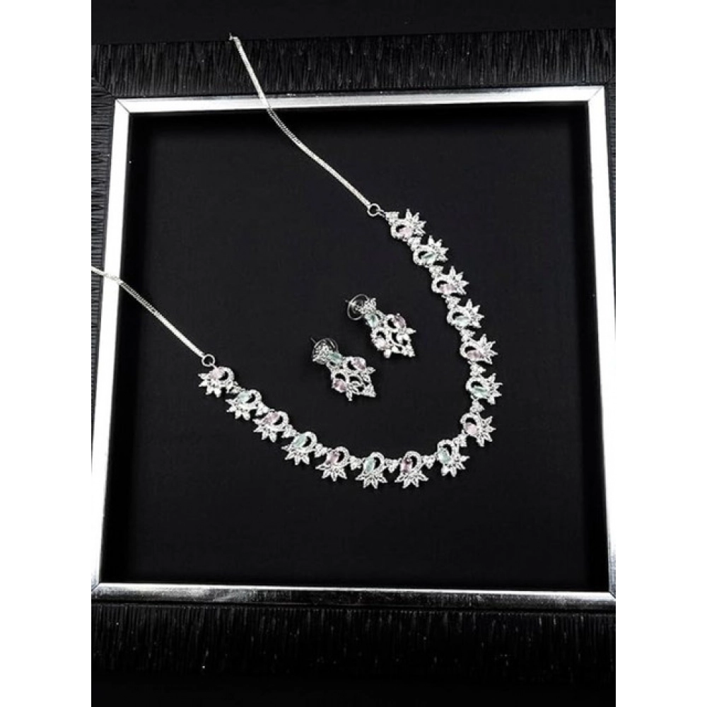 Generic Women's Brass Silver Plated Necklace set (Multicolor) - Image 5