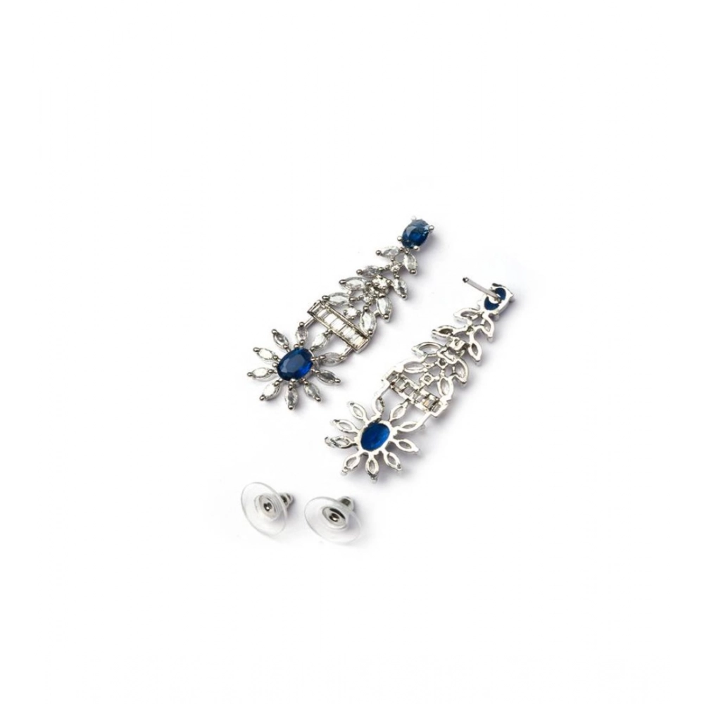 Generic Women's Brass Silver Plated Necklace set (Blue) - Image 2